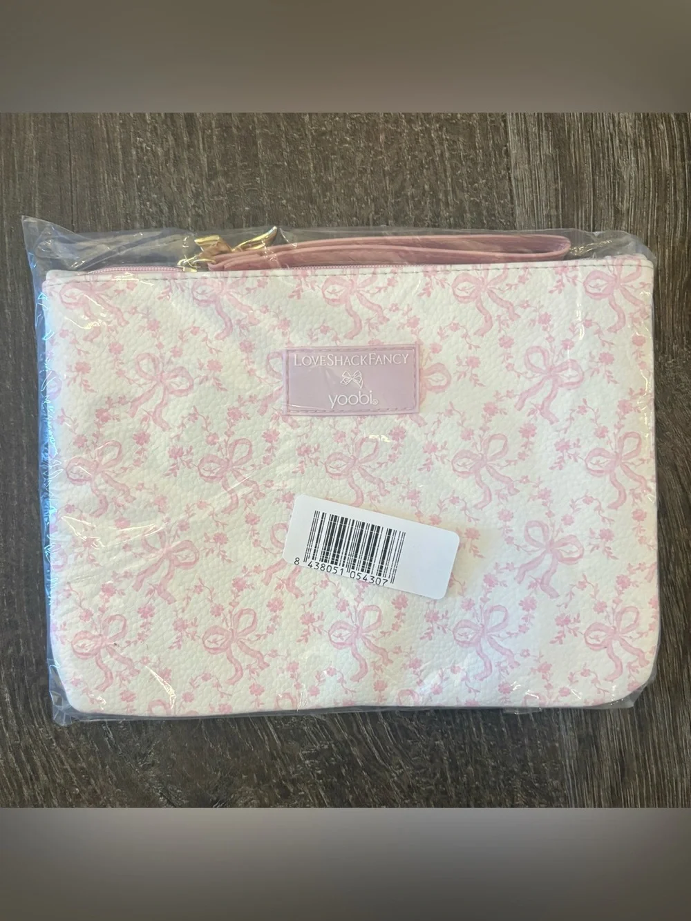 LoveShackFancy x Target Coquette Bow Flat Zip Pencil Case  with Strap Chantilly